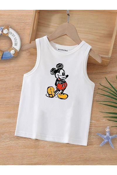 BENROMA 1 produs pentru achiziții de 6 și peste Tricou pentru copii fără mâneci imprimat cu personaj de desene animate