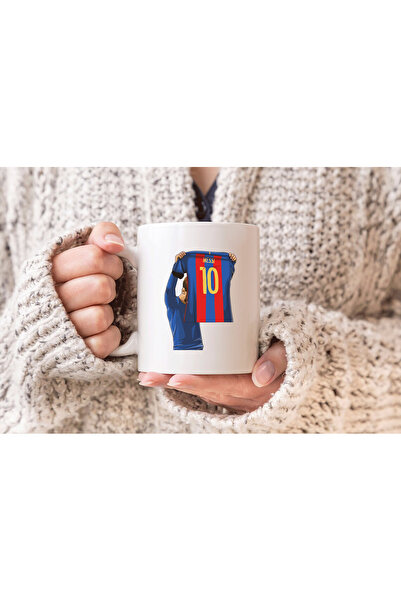 MODA كأس هدية من البورسلين مطبوع عليه لاعب كرة القدم ميسي