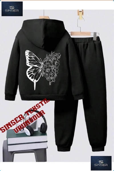 SS SİNSER Детски комплект с качулка „ПЕПЕРУДА НА ГЪРБА“ с принт