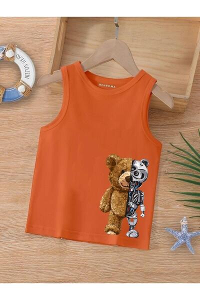 BENROMA Çizgi Film Karakter Baskılı Kolsuz Çocuk Tişört