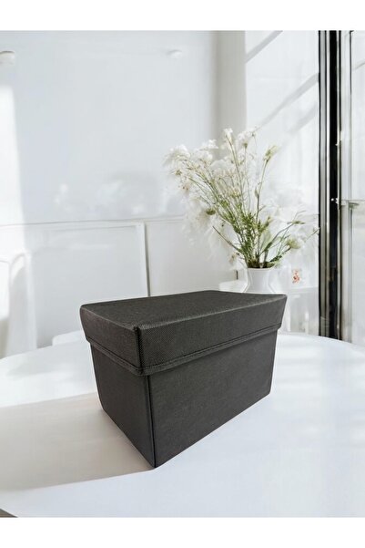 Balkan Room 3 db Fekete fedéllel ellátott szekrényrendező doboz Többcélú tárolódoboz nagy 30x20x20 cm