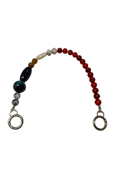 EleganTShoP Mâner pentru geantă din piatră acrilică cu mărgele 46 cm Xs46