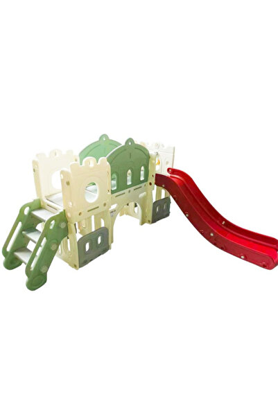 Babylove BIG SLIDE WITH PLAY AREA AND CROSSING BRIDGE + BALL RING 185X221X106CM GREEN 28-001-11G