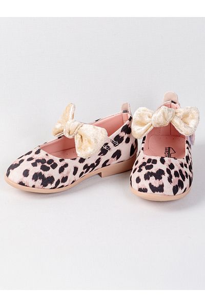NS Little Balerini pentru fete cu leopard, fundă și velcro