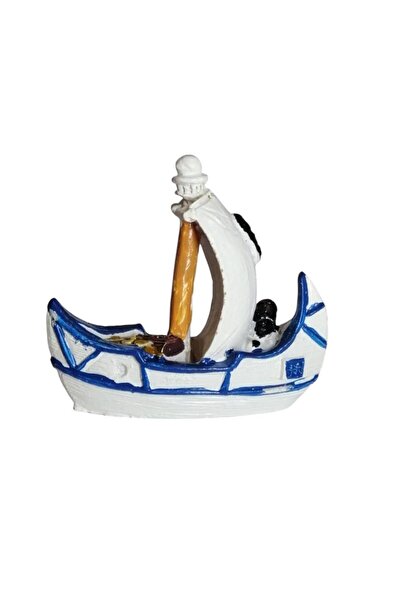 mutlu adım 6 Adet 5x6cm Mini Yelkenli Gemi Biblo Terraryum Lacivert