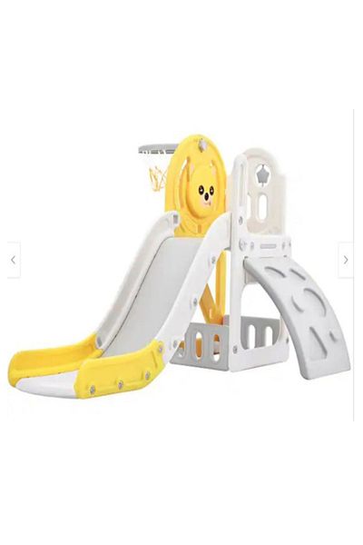 Babylove لوح انزلاق وتسلق على شكل بطة وحلقة كرة 186X109X100 سم باللون الأصفر 28-MYY-11Y