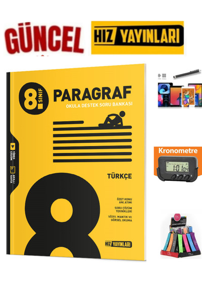 Hız ve Renk Yayınları Hız 8.Sınıf Paragraf  Video Çözümlü Soru Bankası+Kronom...