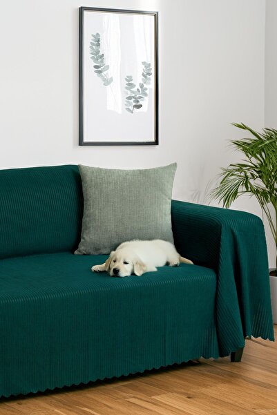 Latuda Home Şönil Fitilli Minimalist Koltuk Örtüsü -175x350 Cm Xlarge, Çift T...