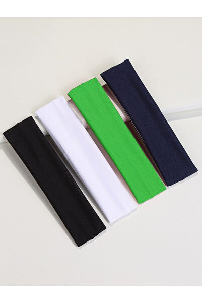 MERİCEY Set de 4 pentru femei, negru, alb, verde, bleumarin, bandană elastică...