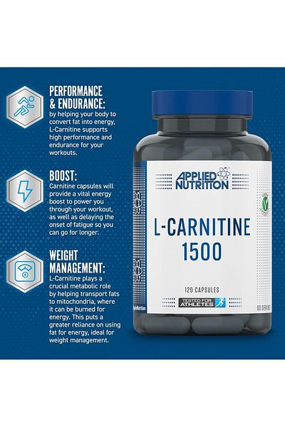 applied nutrition L Carnitine 1500, 120 Capsules