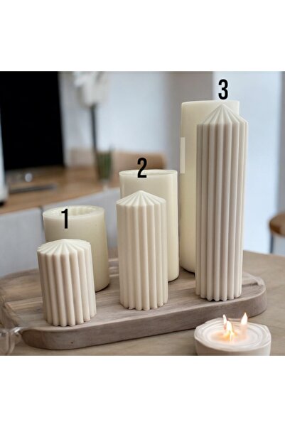 HOBİ YAP Kalın Çizgili İskandinav Mum No 3 Silikon Kalıbı
