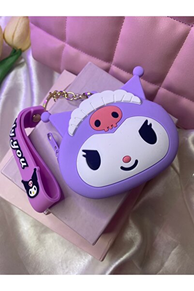 SANRIO Yumuşak dokulu sanrıo karakterli lila kuromi cüzdan anahtarlık/hediyel...