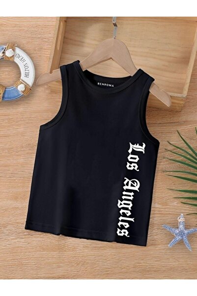 BENROMA Дитяча футболка без рукавів з принтом мультяшних персонажів