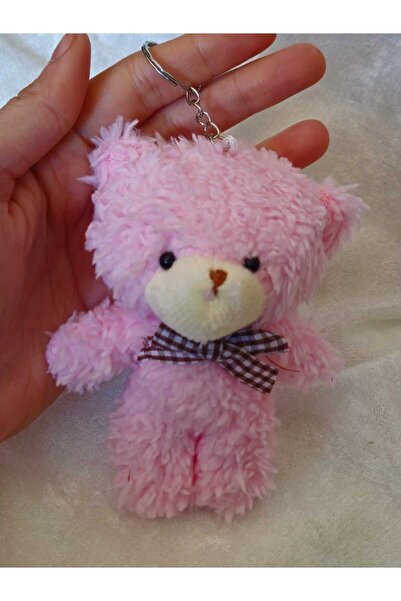 Mugs and love Sevimli pembe peluş ayıcık anahtarlık çanta aksesuarı
