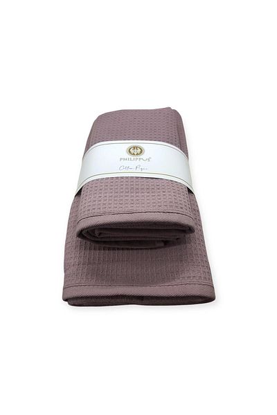 PHILIPPUS Honeycomb 2-Piece Towel Set 100% Cotton 50*90 Hand & Face Towel 70*140 Bath Towel