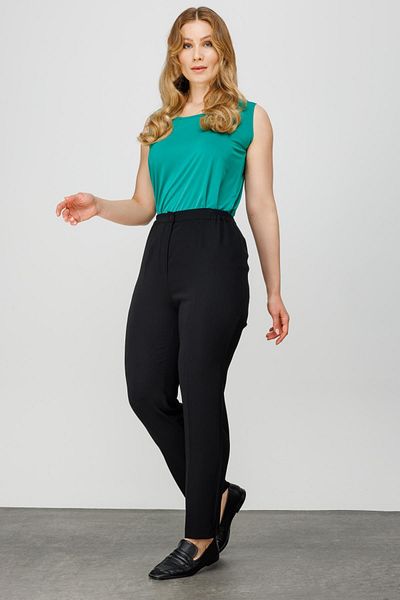 Ekol Plus Size Pipe Leg Black Women's Trousers
