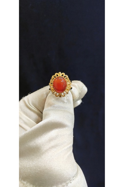 Yıldız Sarraf 14 Ayar Altın Akik Taşlı Yüzük