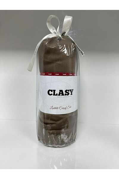 Clasy طقم ملاءات سرير فردي بلون بني من Ranforce - مرن