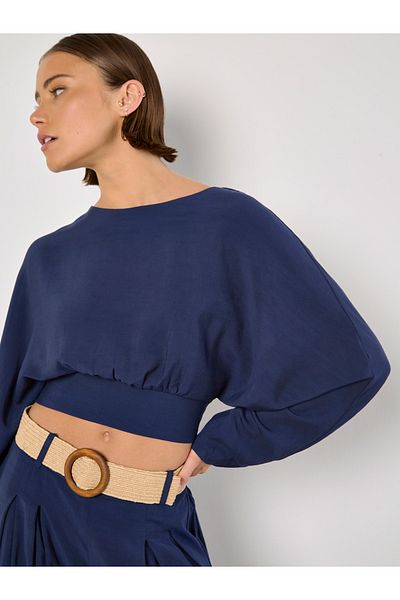 Apricot Crop Batwing Top mit offenem Rücken