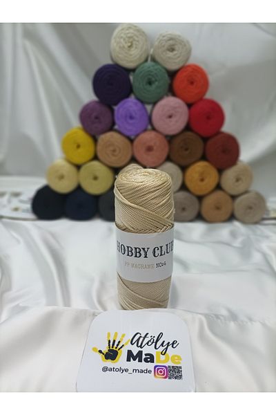 hobby club PP Macrame No:4 Πολυεστερικό Πλεκτό Σχοινί 200gr 230m Premium Quality 36-Ανοιχτό Καφέ
