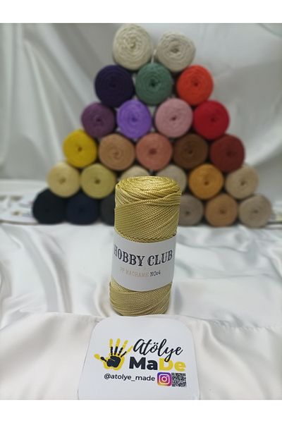 hobby club PP Macrame No:4 Πολυεστερικό Πλεκτό Σχοινί 200gr 230m Premium Quality 50-Gold