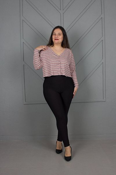 Truva XXL Striped Plus Size Crop Cardigan