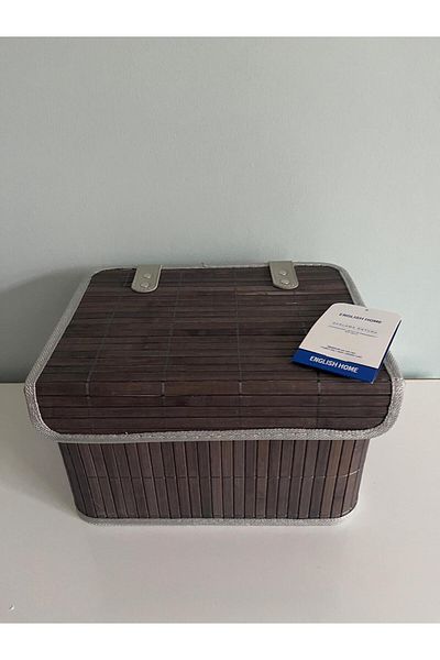 English Home Anthracite Selina Bamboo Storage Box - 28X20X18 cm