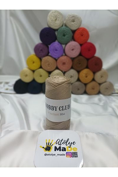 hobby club PP Macrame No:4 Πολυεστερικό νήμα πλεξίματος 200gr 230m Premium Quality 30-Ανοιχτό μπεζ