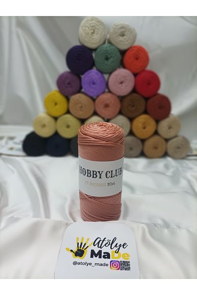 hobby club PP Macrame No:4 Πολυεστερικό Πλεκτό Σχοινί 200gr 230m Premium Quality 71-Salmon
