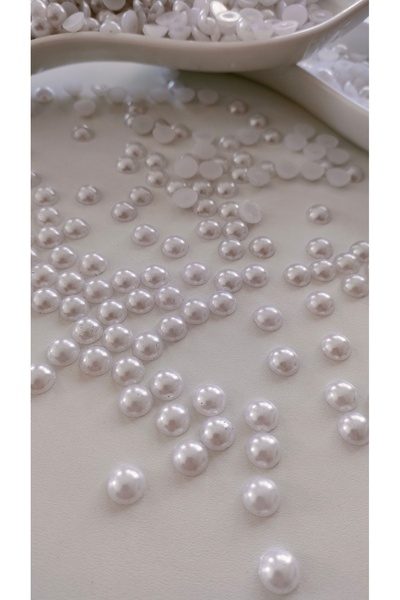 NMSONE نصف لؤلؤة 8 ملم لون أبيض (100 قطعة)