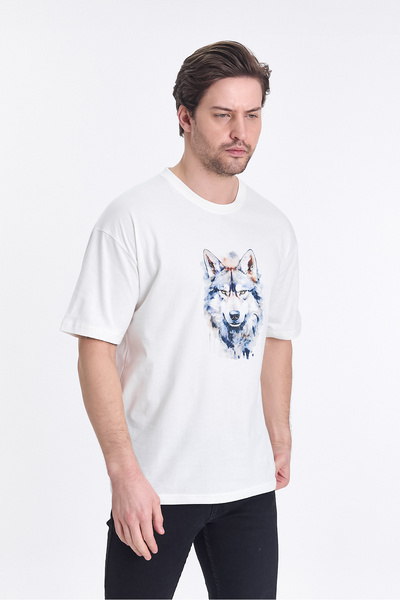 PELİTİSS Μπλουζάκι με στάμπα Wolf Oversize
