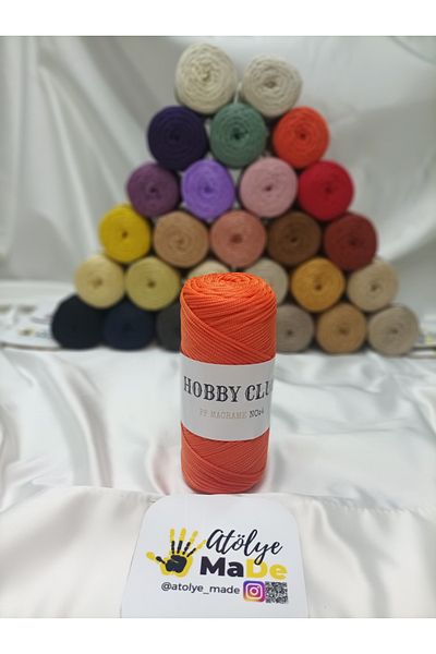hobby club PP Macrame No:4 Πολυεστερικό Πλεκτό Σχοινί 200gr 230m Premium Quality 120-Orange