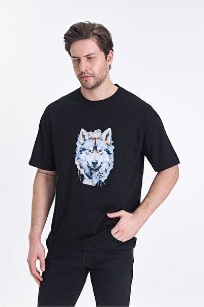 PELİTİSS Μπλουζάκι με στάμπα Wolf Oversize