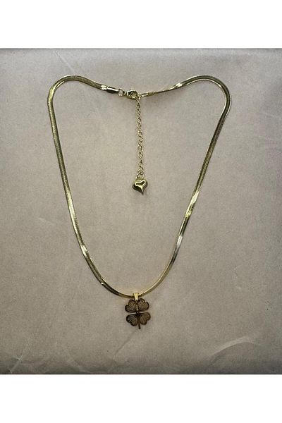 stainless steell قلادة من الفولاذ غير قابلة للتشوه ومضادة للحساسية مع شكل البرسيم