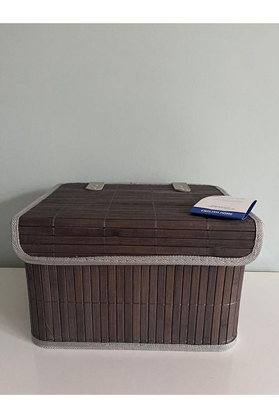English Home Anthracite Selina Bamboo Storage Box - 28X20X18 cm
