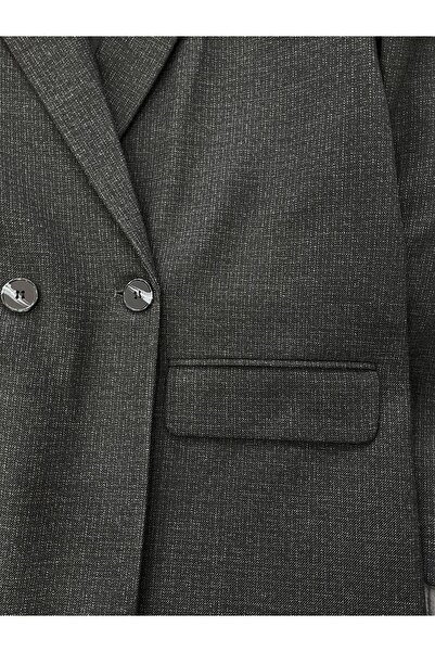 Dilvin 60743 Blazer Ceket-Antrasit Kırçıllı