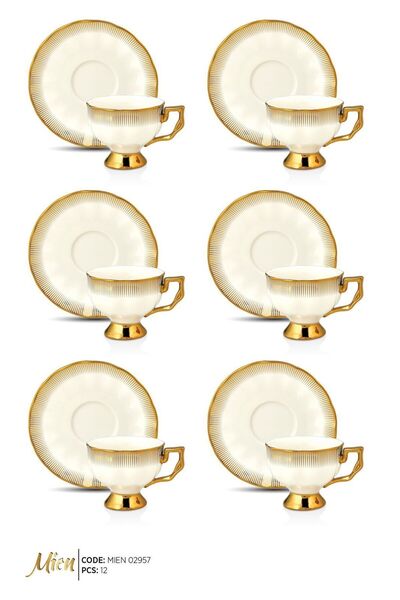 St Morritz Mien 6 Kişilik Gold Fincan Takımı