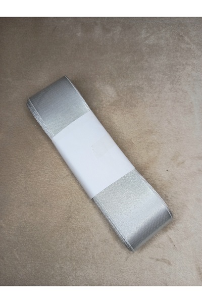 yörük tuhafiye Ασημί γκρι σατέν κορδέλα 10 μέτρων - 4 εκ. μια μπάλα