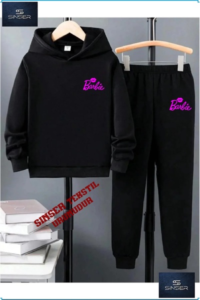 SS SİNSER Детски спортен екип с качулка, с надпис „BARY KISS LOGO”