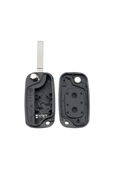 GMA KEYS Renault Clio 3 - Telecomandă pentru mașină cu 2 butoane și recipient pentru chei, calitate 1