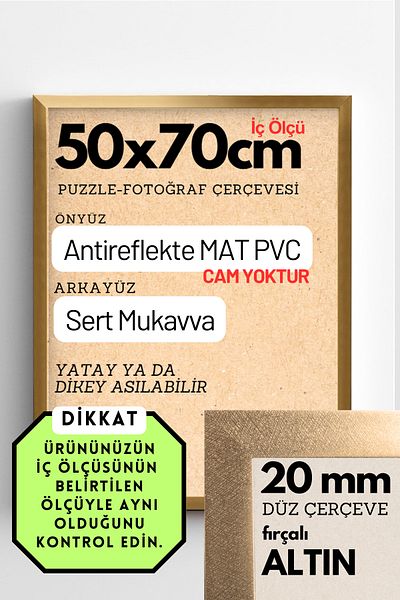 CreaWitch 50X70 cm Transparent Pvc Photo Puzzle - 1000 Pieces, Document Frame Horizontal Vertical Hanging, 20 Pieces