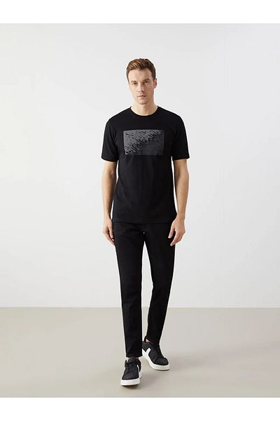 LC Waikiki Ανδρικό μπλουζάκι LCWAIKIKI Classic Crew με λαιμόκοψη κοντό μανίκι με στάμπα χτενισμένο βαμβακερό ανδρικό μπλουζάκι