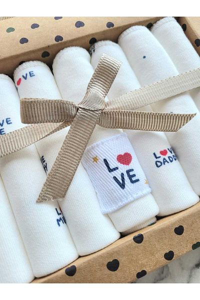 Caramell Incibaby Family Love - Set of 7 Cotton Baby Wipes