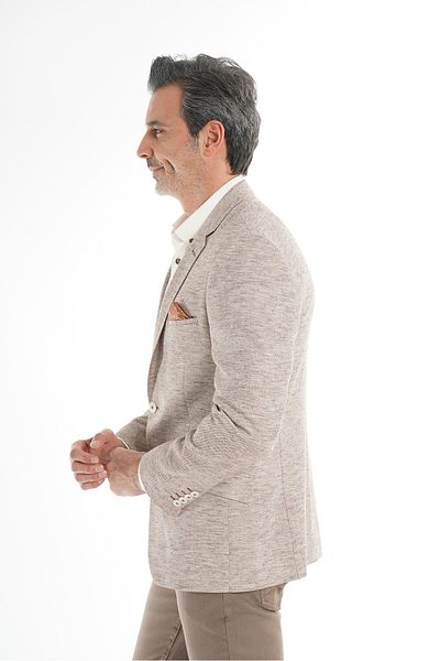 intersivin İntersivin Slim Fit Summer Linen Blazer Men's Single Jacket