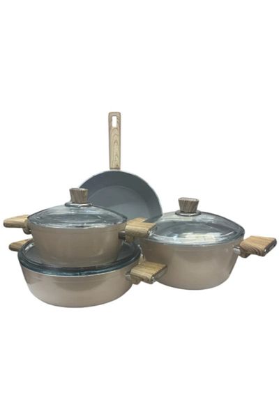 Kahramanlar 7 Piece Milanese Cast Ceramic Cookware Set