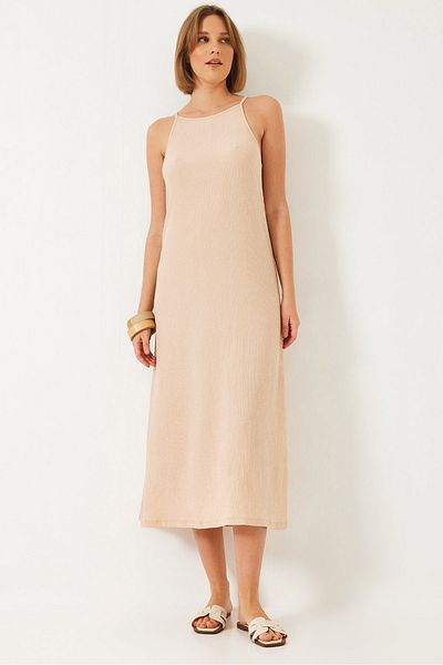 Bianco Lucci Women's Sling Summer Long Knitted Dress 70243 60271033
