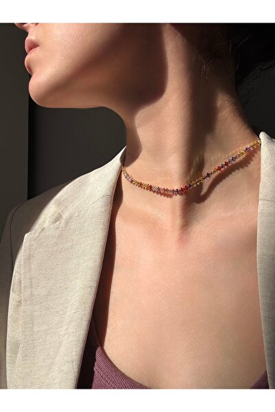 Ressia قلادة من حجر الزركون الملون