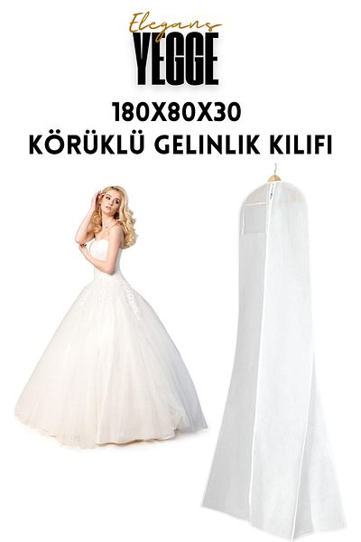 YEGGE Elegans Wedding Dress Cover with Bellows Wedding Dress Protection and Carry Bag Wedding Dress Evening Dress Cover Thick Cover
