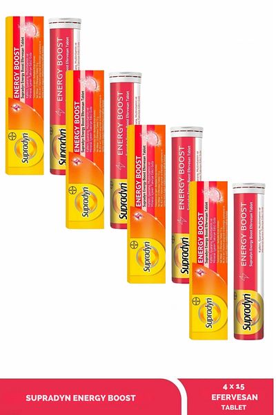 Supradyn Energy Boost 15 Effervescent Tablets - Pack of 4
