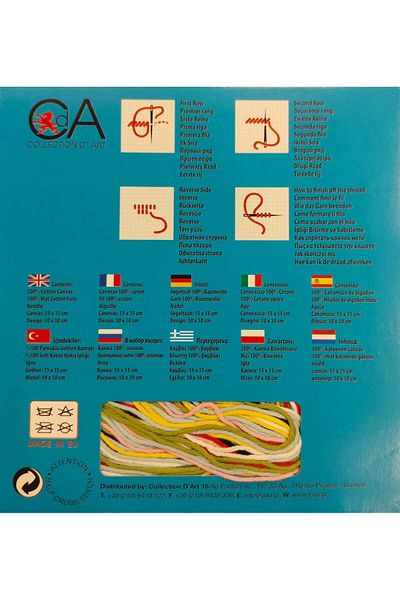 collection d'art Kids Beginner Kit 10X10Cm Airplane Pattern Rope Included Ready Printed Tapestry Embroidery Set